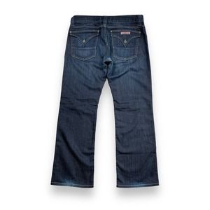 Hudson USA Size 34 Button Fly Blue Jeans Flap Pockets (37 x 30.5)